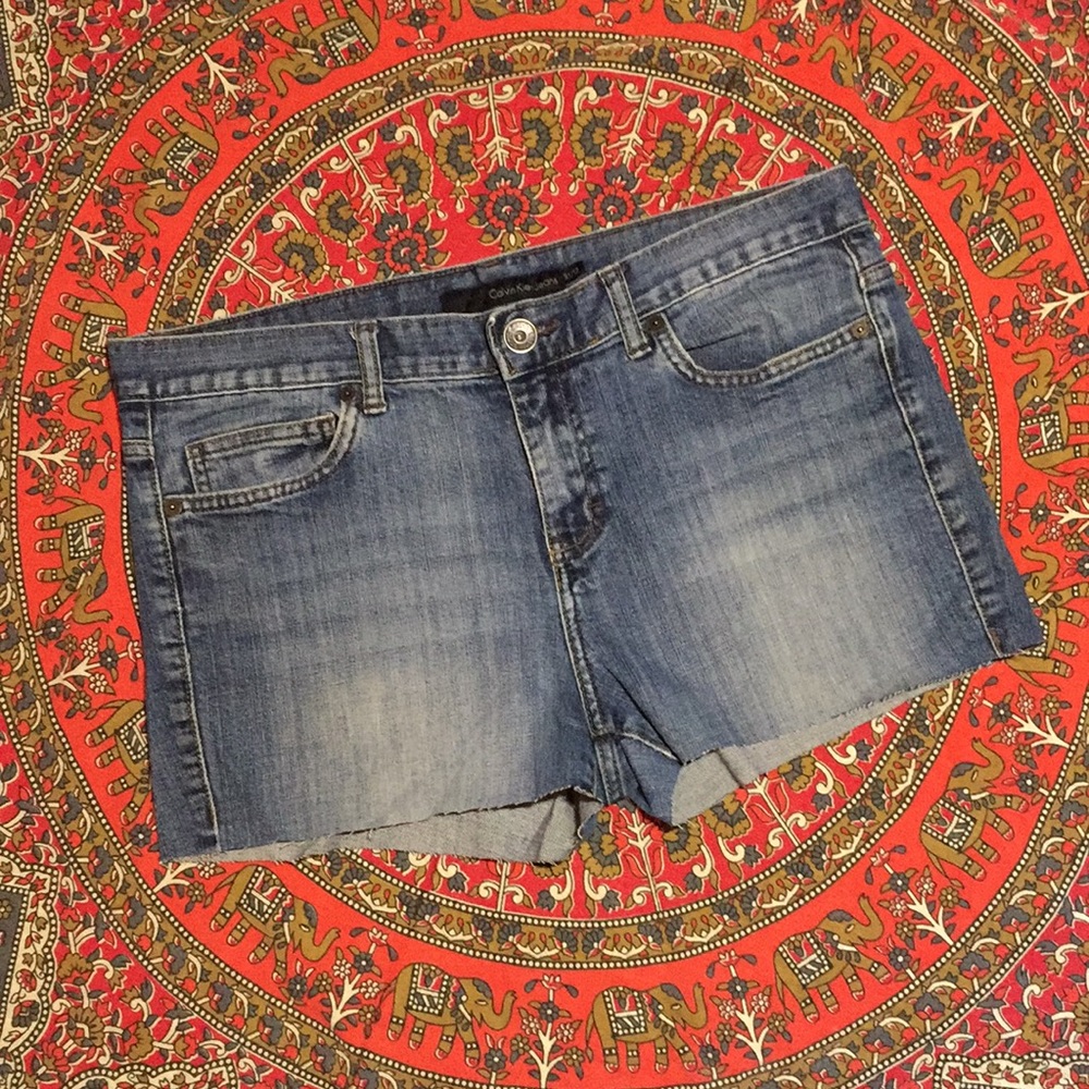 Calvin Klein cutoff jean shorts
